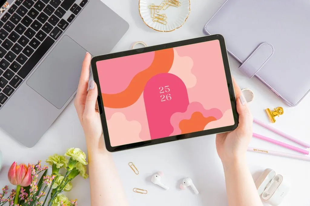 Cyfrowy planer studenta 2025/26 - okładka Różowa Zorza