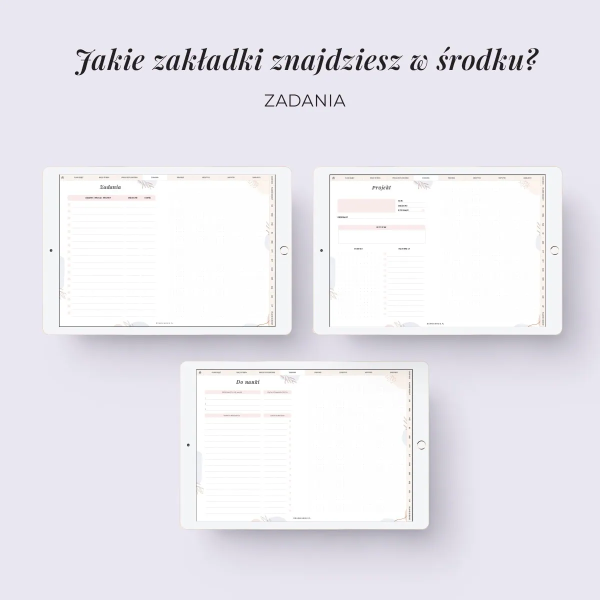 Digital planera studenta - zakładka zadania
