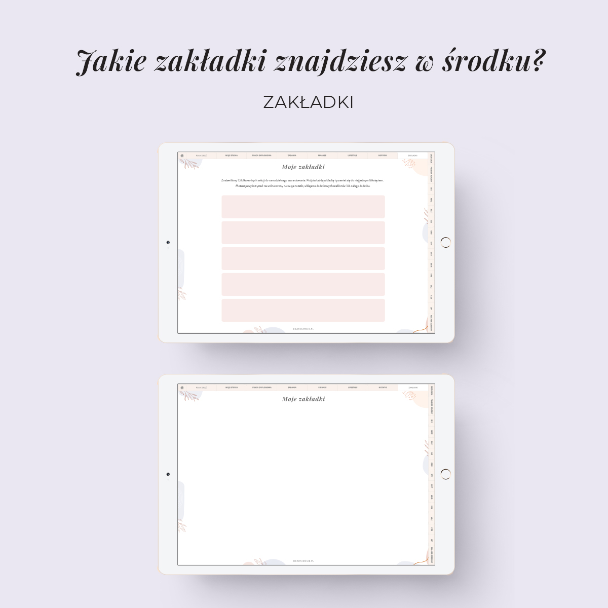 Digital planera studenta - własne zakładki