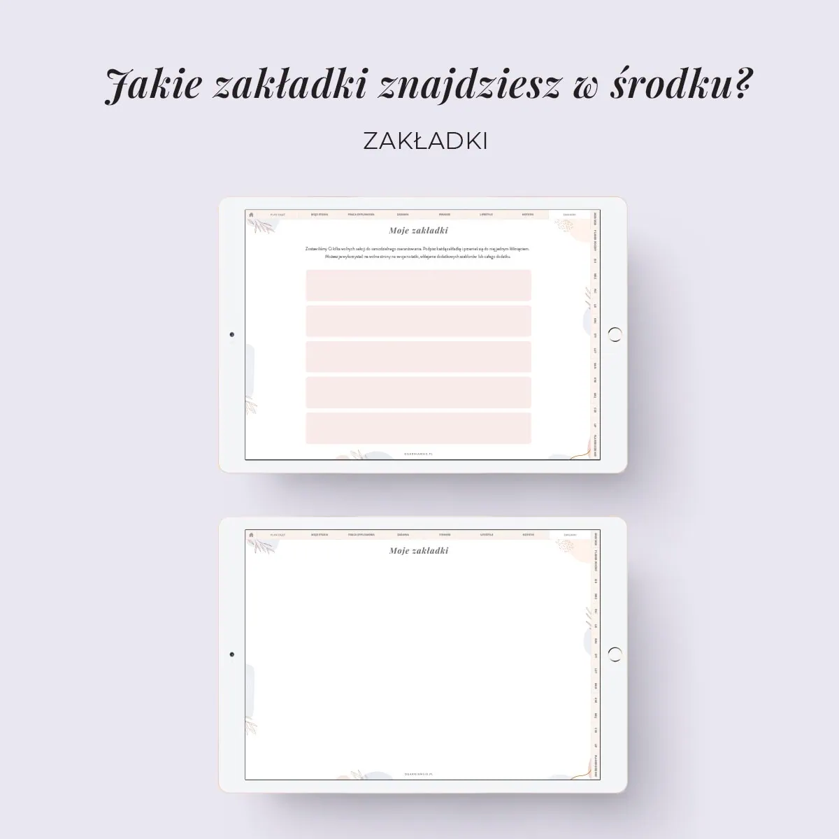 Digital planera studenta - własne zakładki