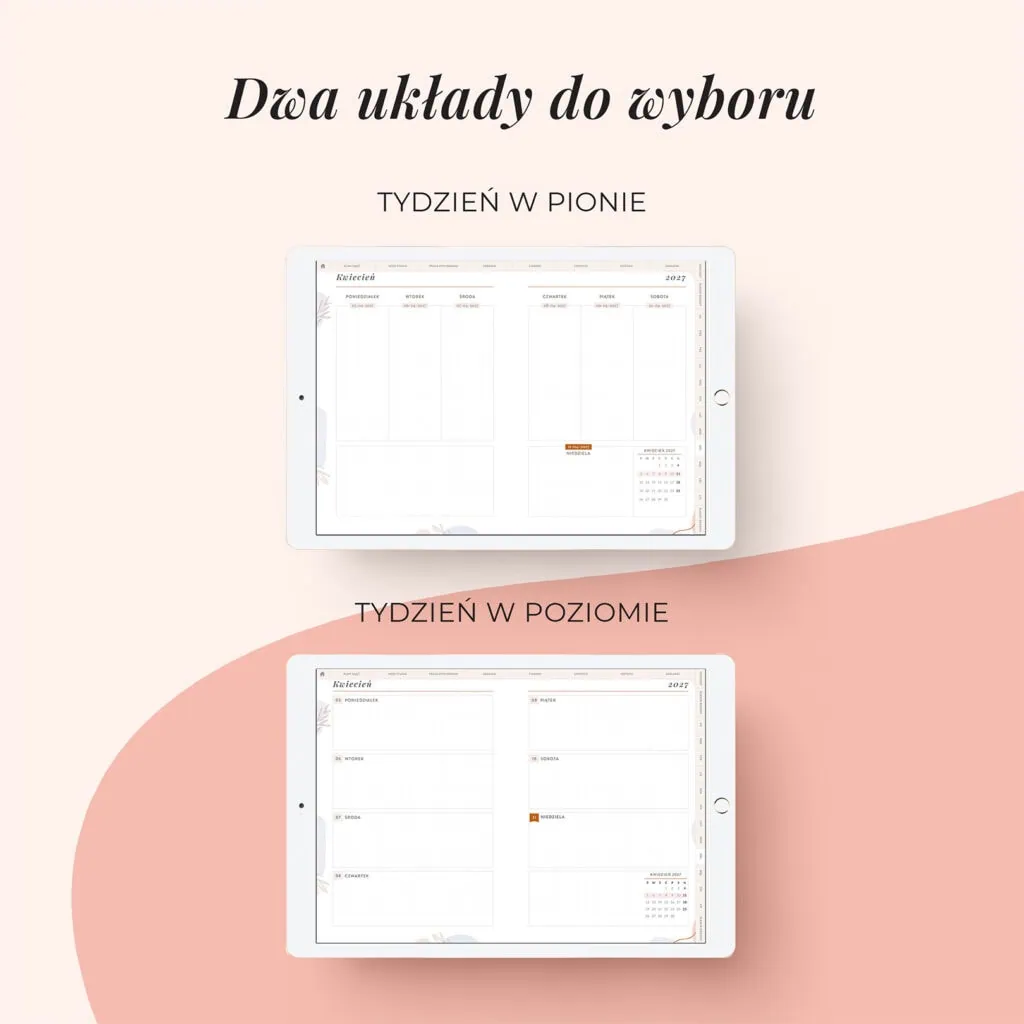 Digital planer studenta 2026/27 | Dwa układy do wyboru
