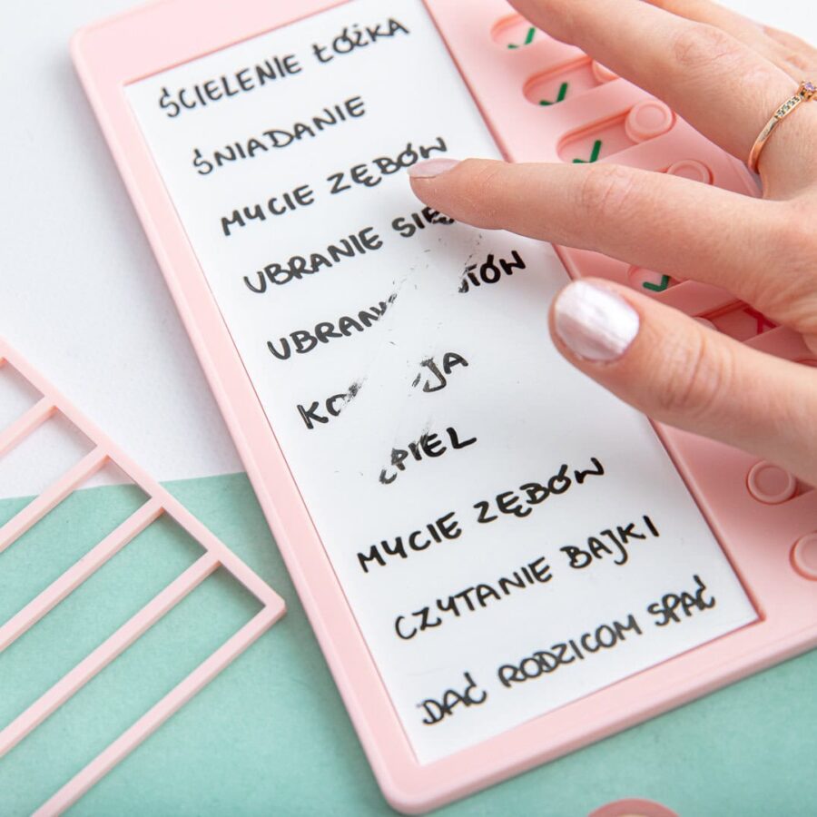 Tabliczka różowa do zaznaczania - suchościeralna