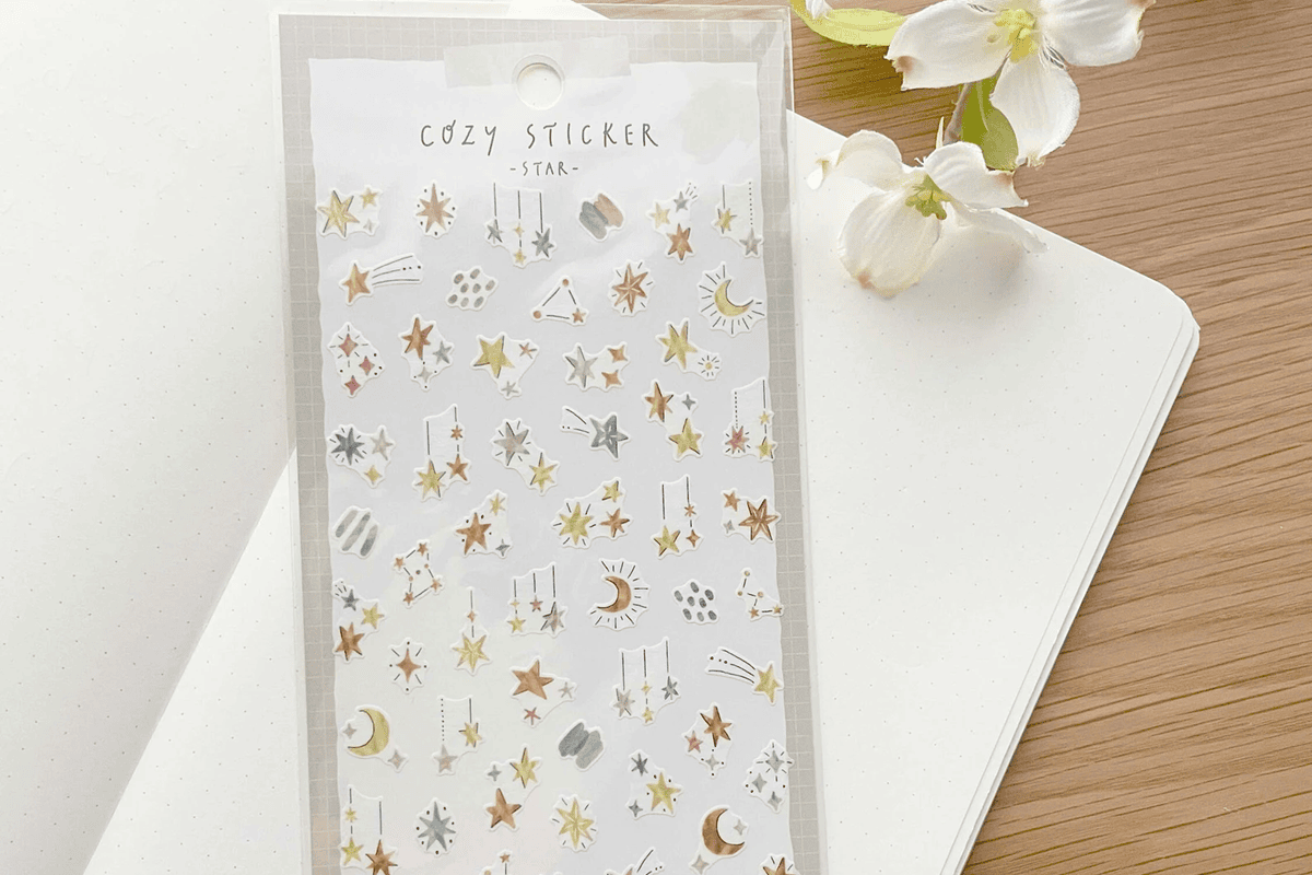 Naklejki do bullet journal "Cozy sticker" wzór gwiazdki