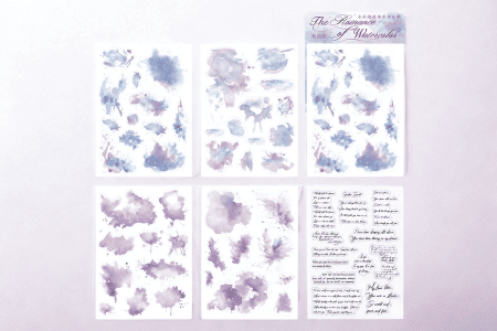 Naklejki do planera fioletowe akwarele