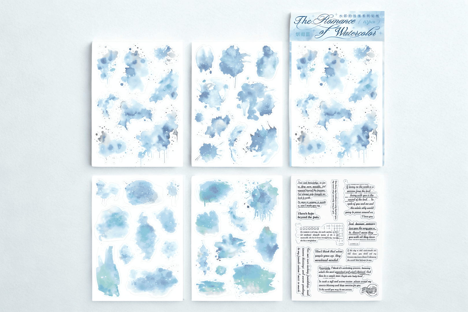 Naklejki do planera niebieskie akwarele