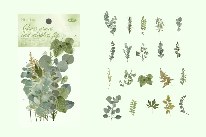 Naklejki do bullet journal "Liście i gałązki"