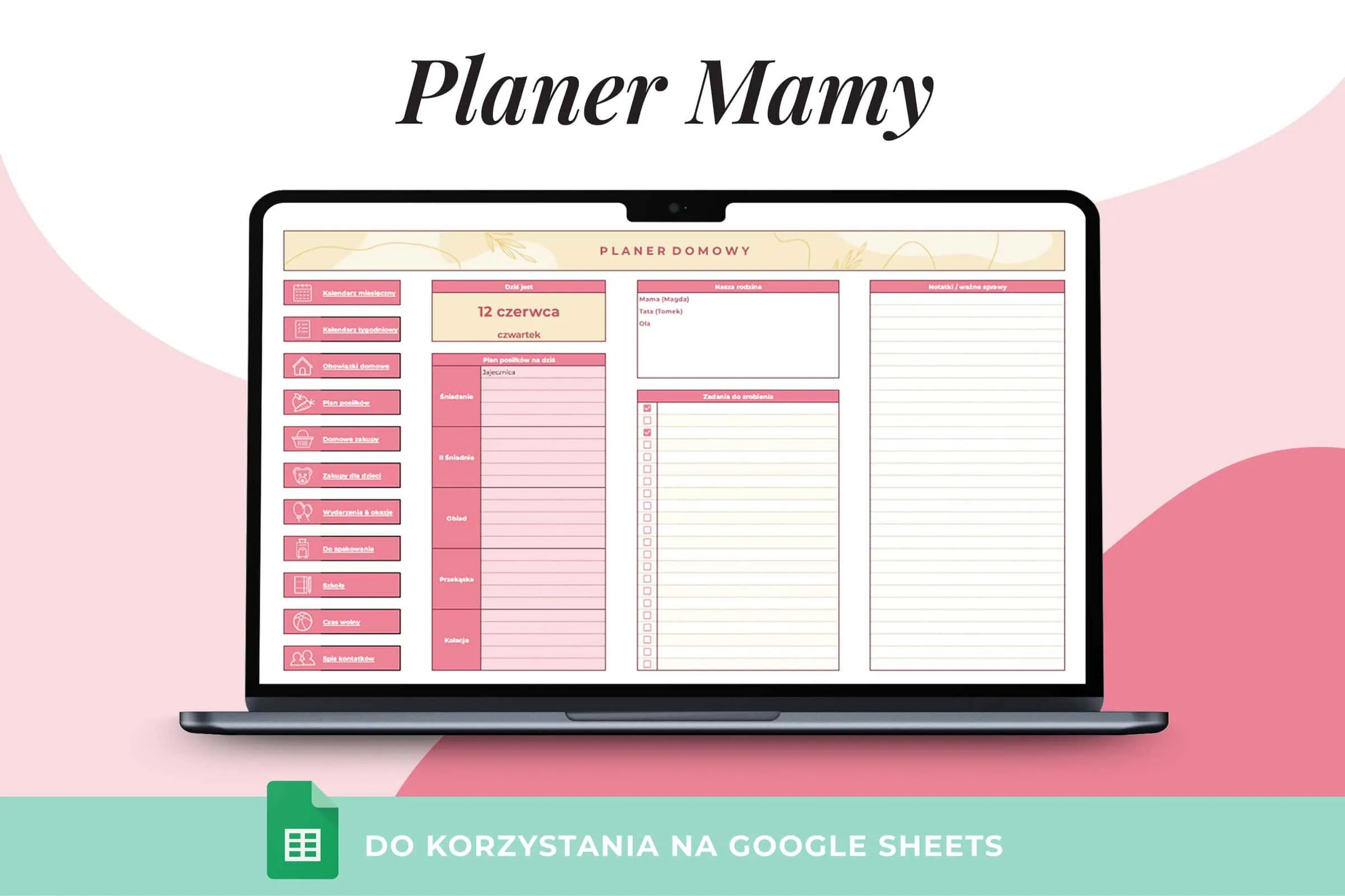 Planer Mamy w Arkuszu Google