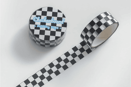 Washi tape - czarna szachownica