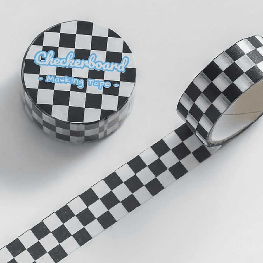 Washi tape - czarna szachownica