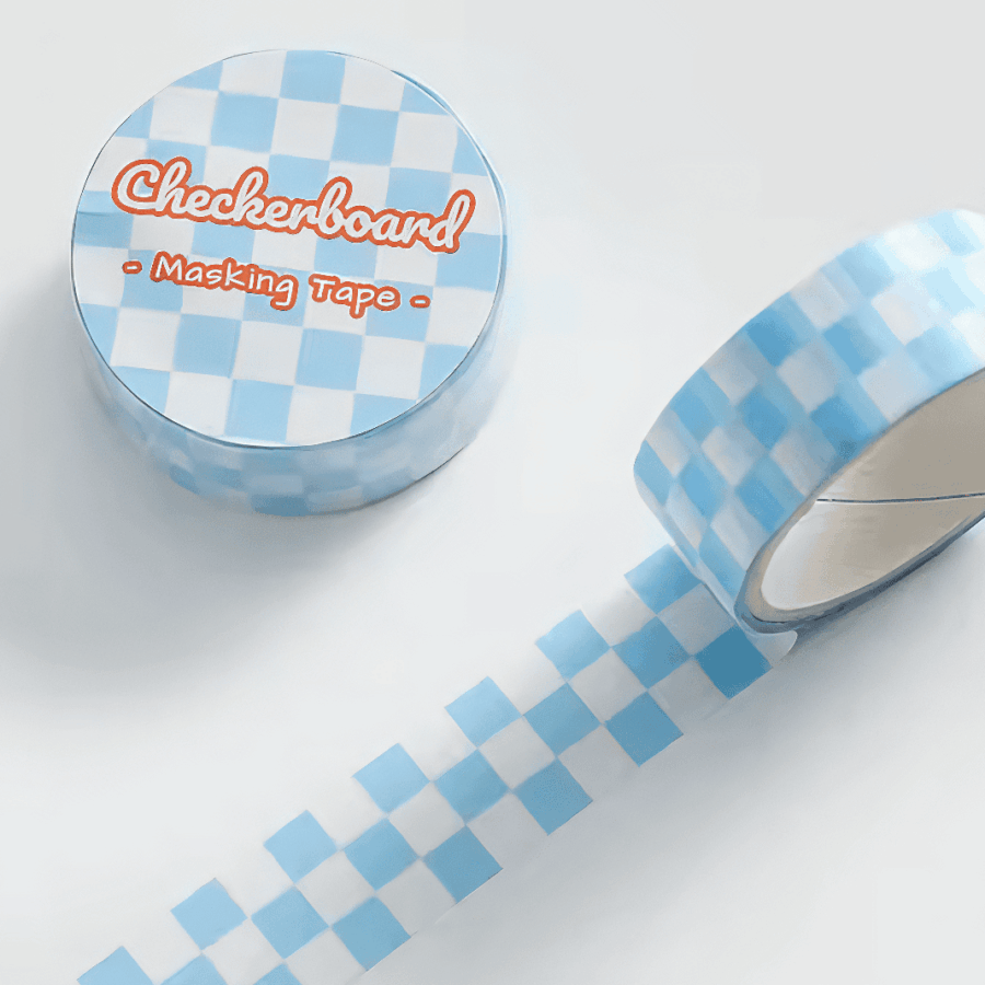Washi tape - niebieska szachownica