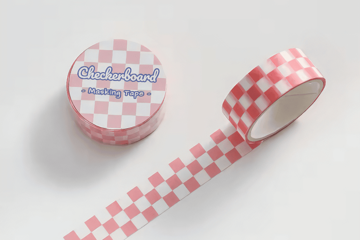 Washi tape - różowa szachownica