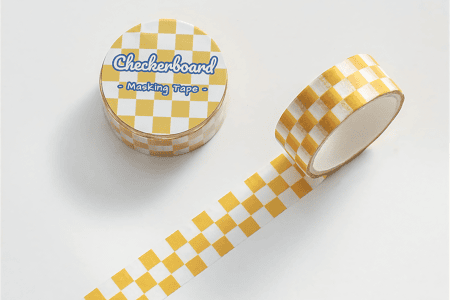 Washi tape - żółta szachownica
