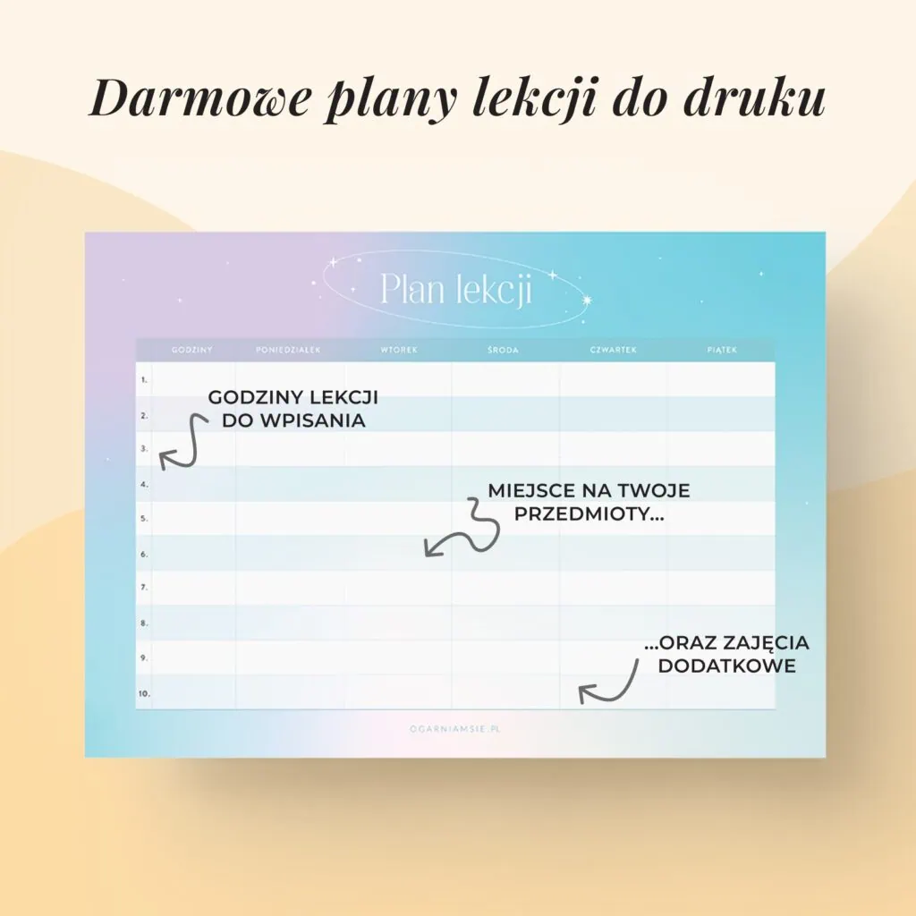 Darmowe plany lekcji do druku