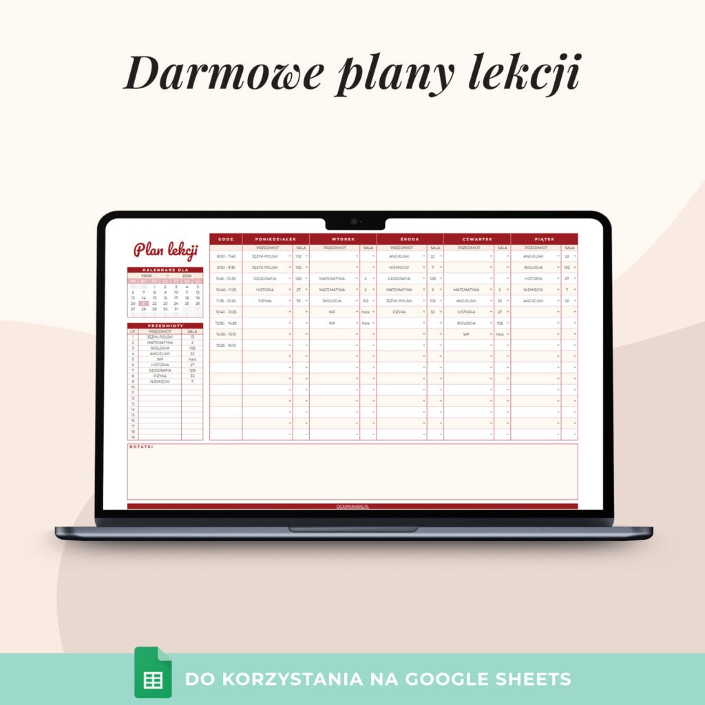 Plan lekcji online | Arkusz Google