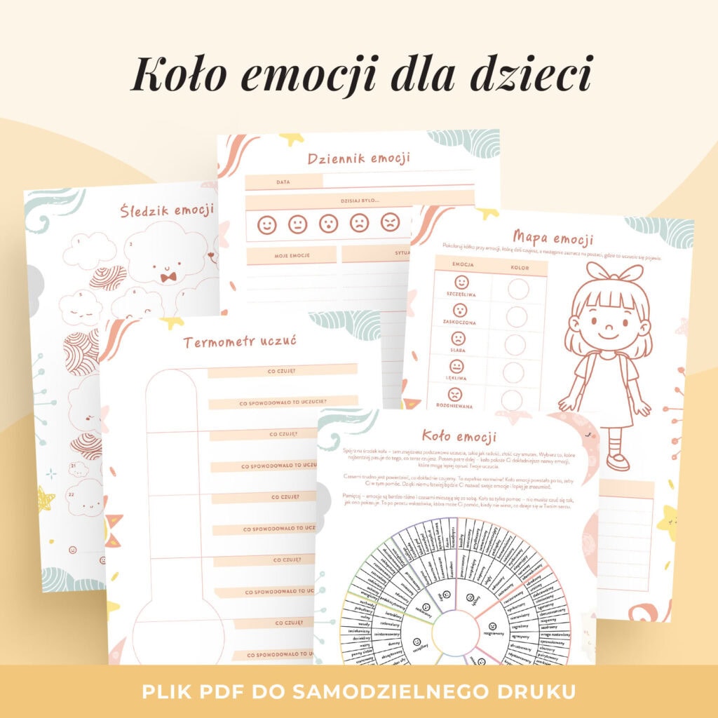 Koło emocji dla dzieci do druku