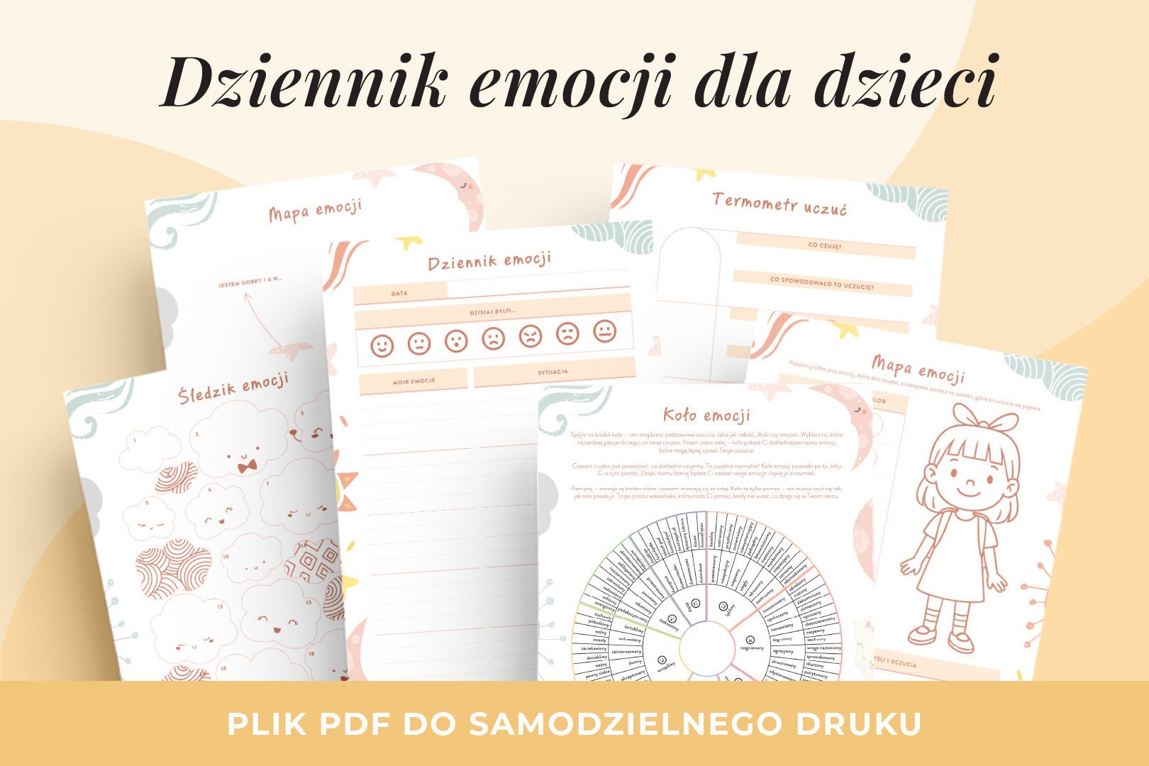 Koło emocji dla dzieci do druku