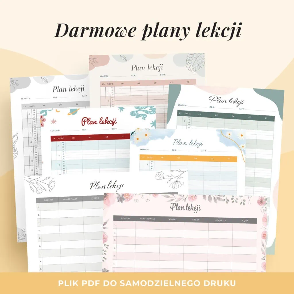 Plan lekcji do druku darmowy