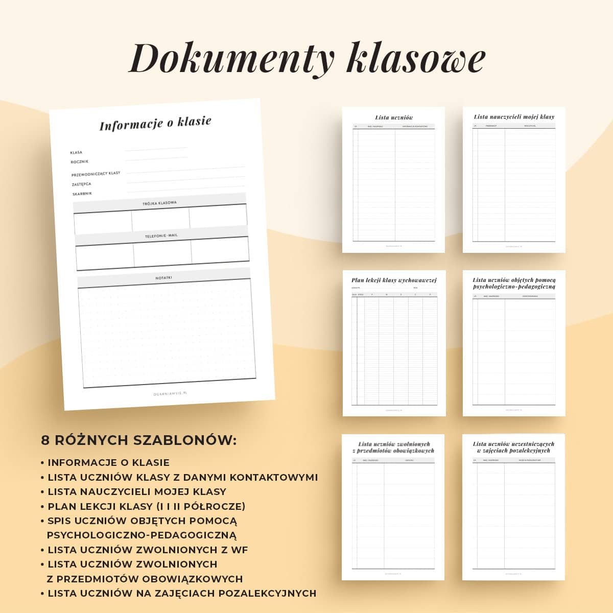 Teczka wychowawcy - dokumenty klasowe