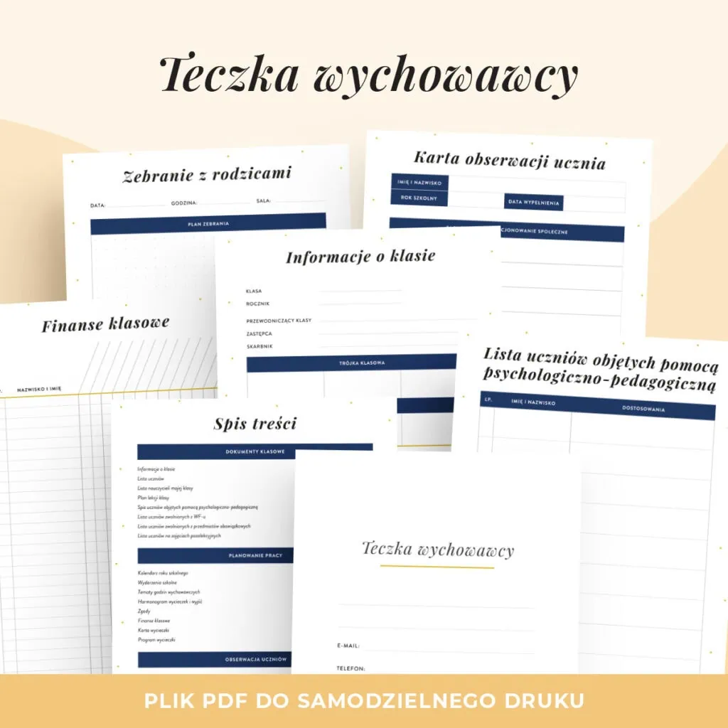 Teczka wychowawcy – Planer wychowawcy do druku