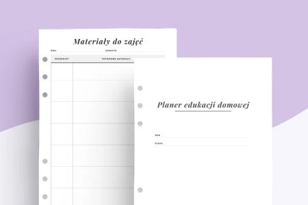 Wkład do organizera- planer edukacji domowej
