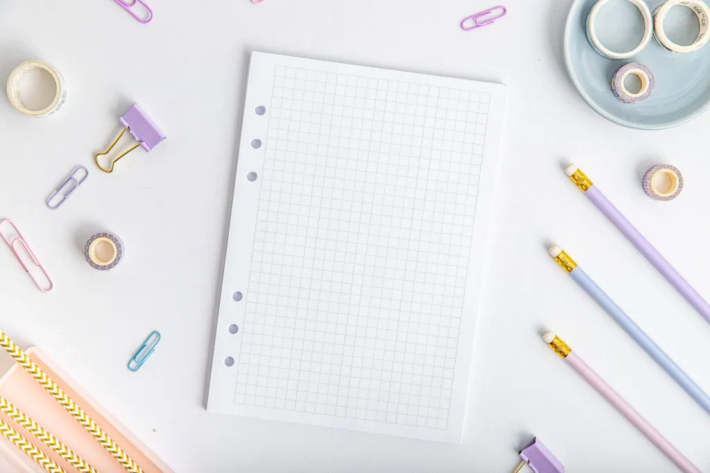 Wkład do organizera A5 w kratkę