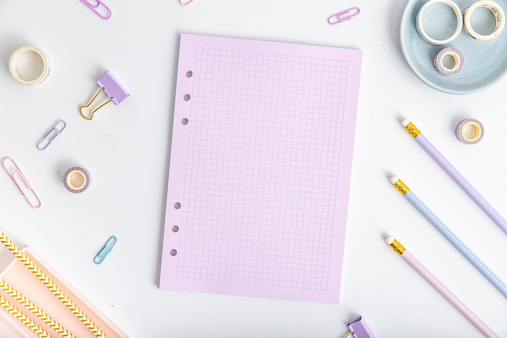 Wkład do organizera w kratkę - kolor fioletowy