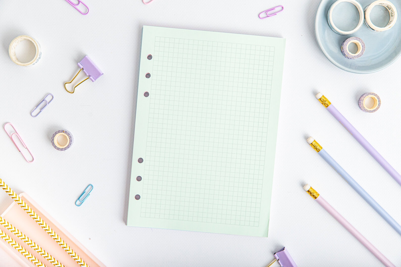 Wkład do organizera kartki w kratkę - kolor zielony