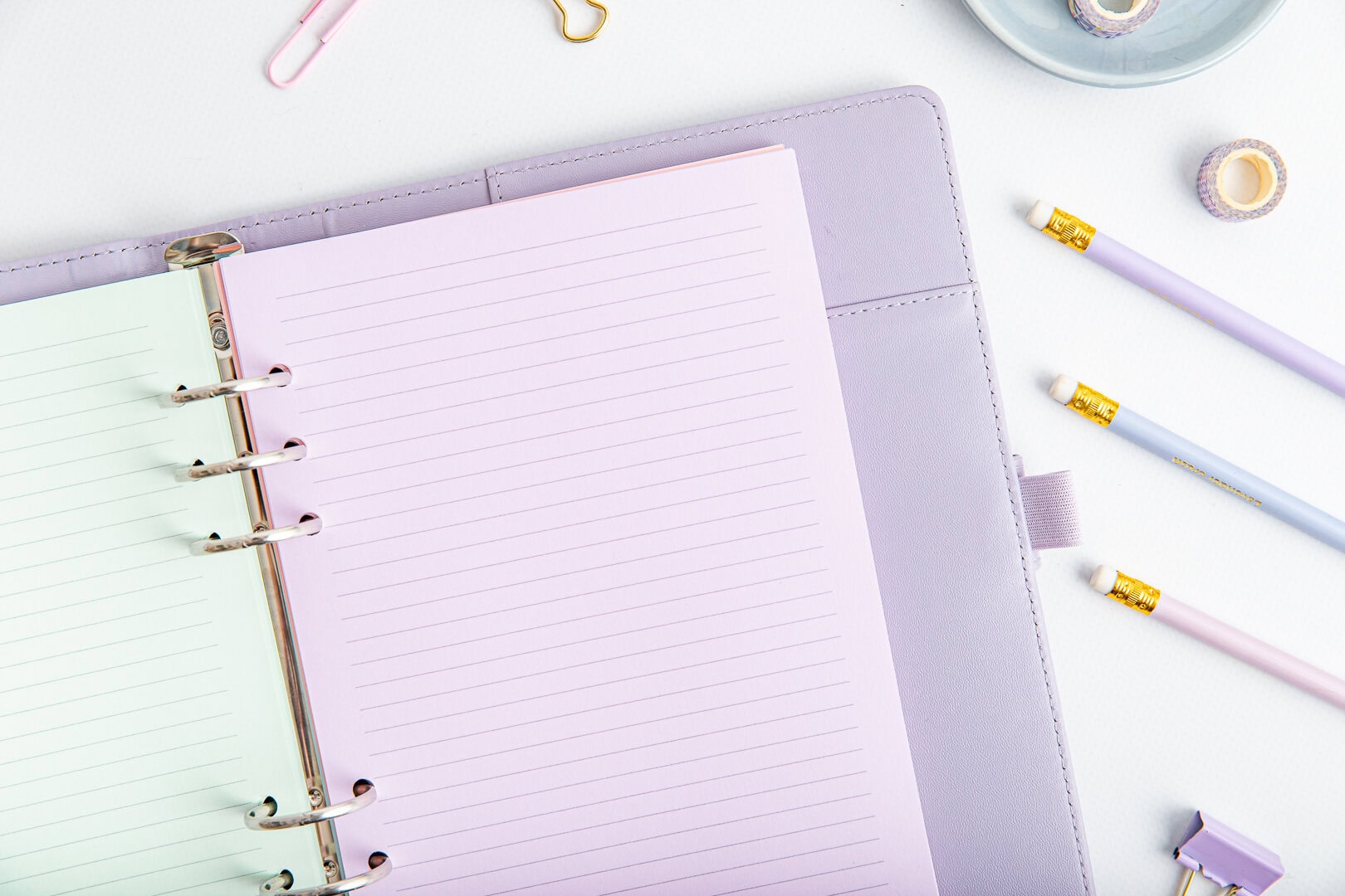 Wkład do organizera w linie kolor fioletowy i zielony