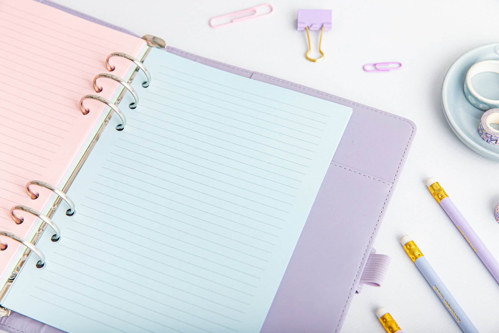 Wkład do organizera w linie kolor różowy i niebieski