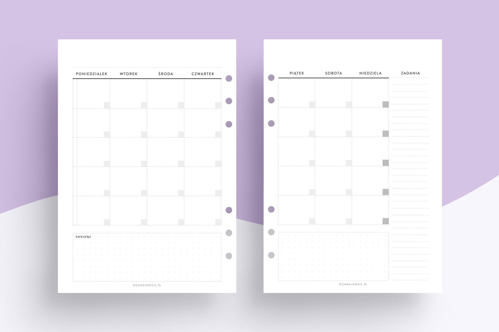 Wkład niedatowany - miesiąc na dwóch stronach