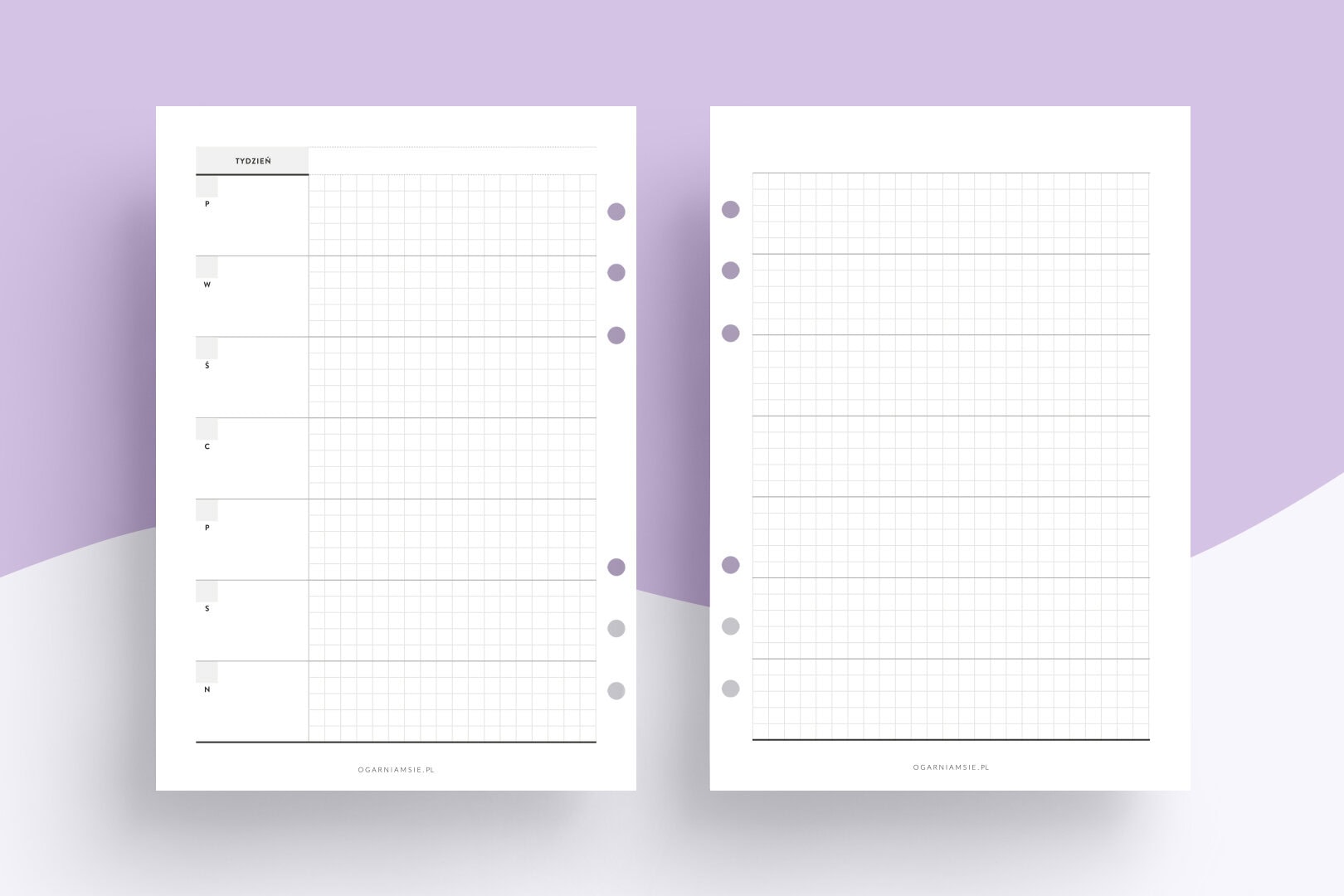 Wkład niedatowany - tygodniowy z miejscem na notatki