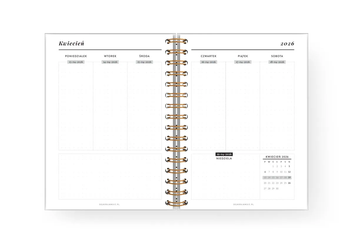 Wkład do planera 2026 - tydzień w pionie