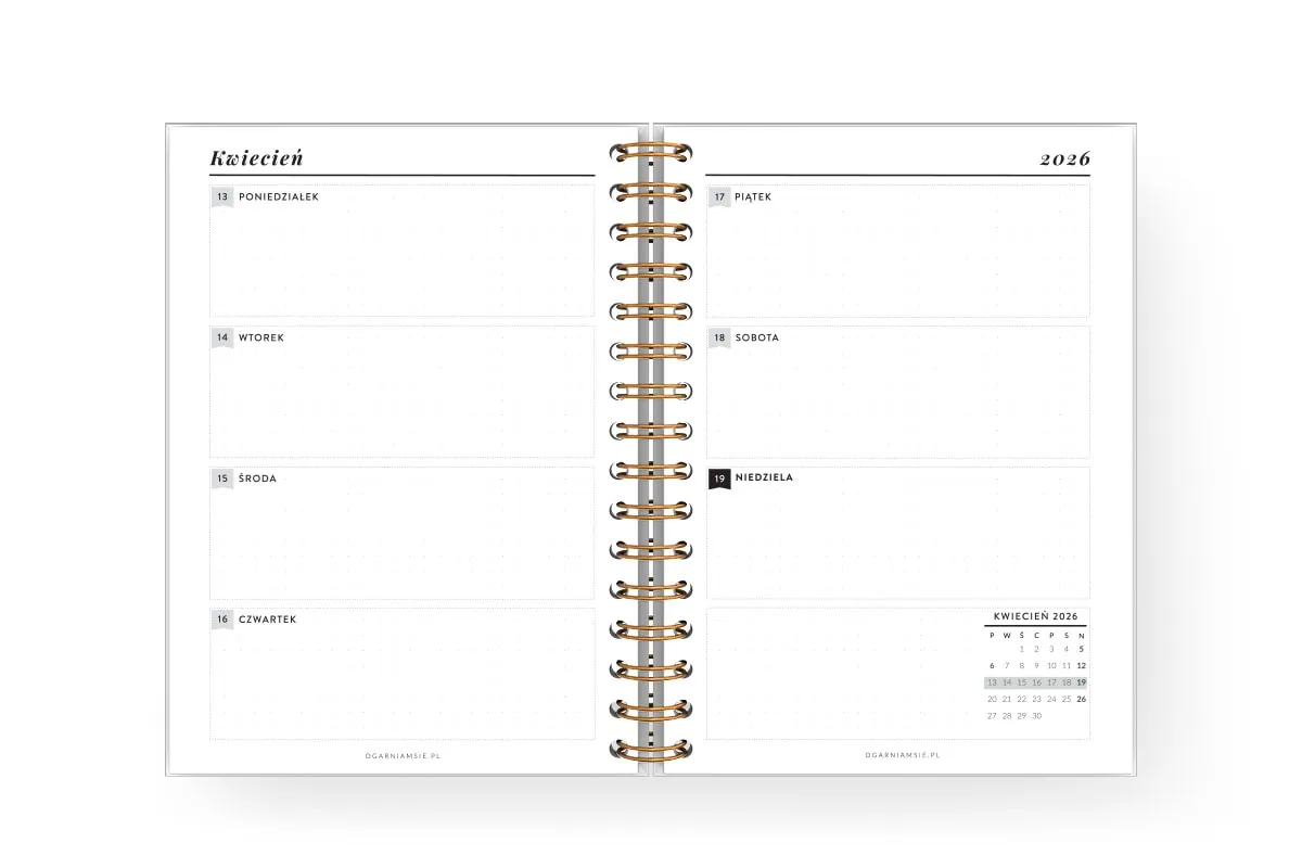 Wkład do planera 2026 - tydzień w poziomie
