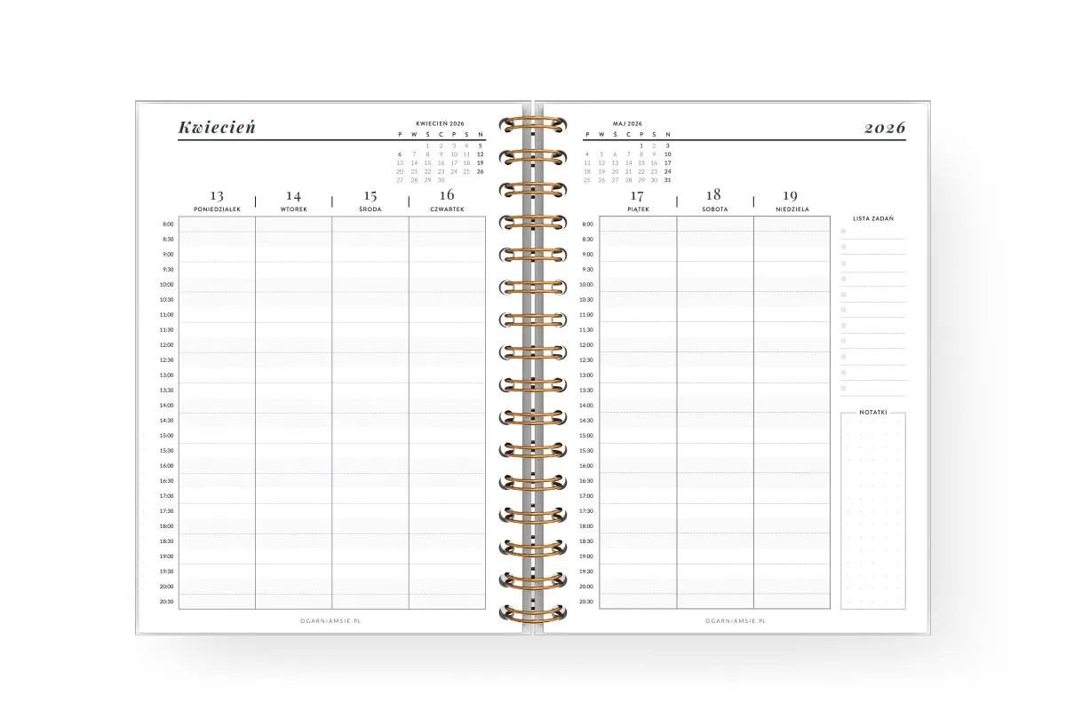 Wkład do planera Ogarniam Biznes 2026 - tygodniowy