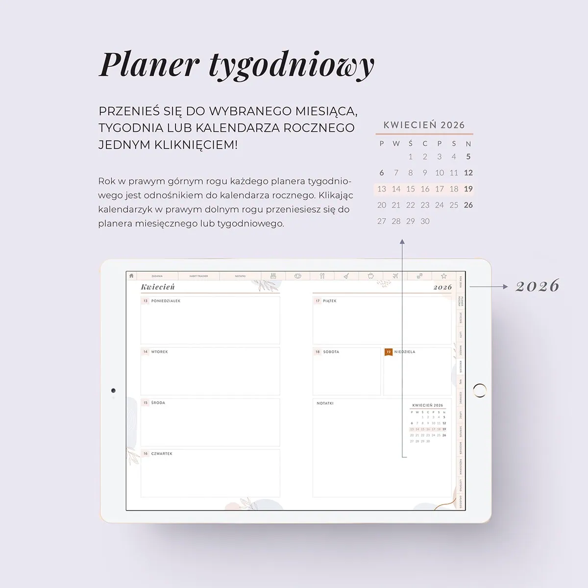 Digital Planer 2026 - planer tygodniowy