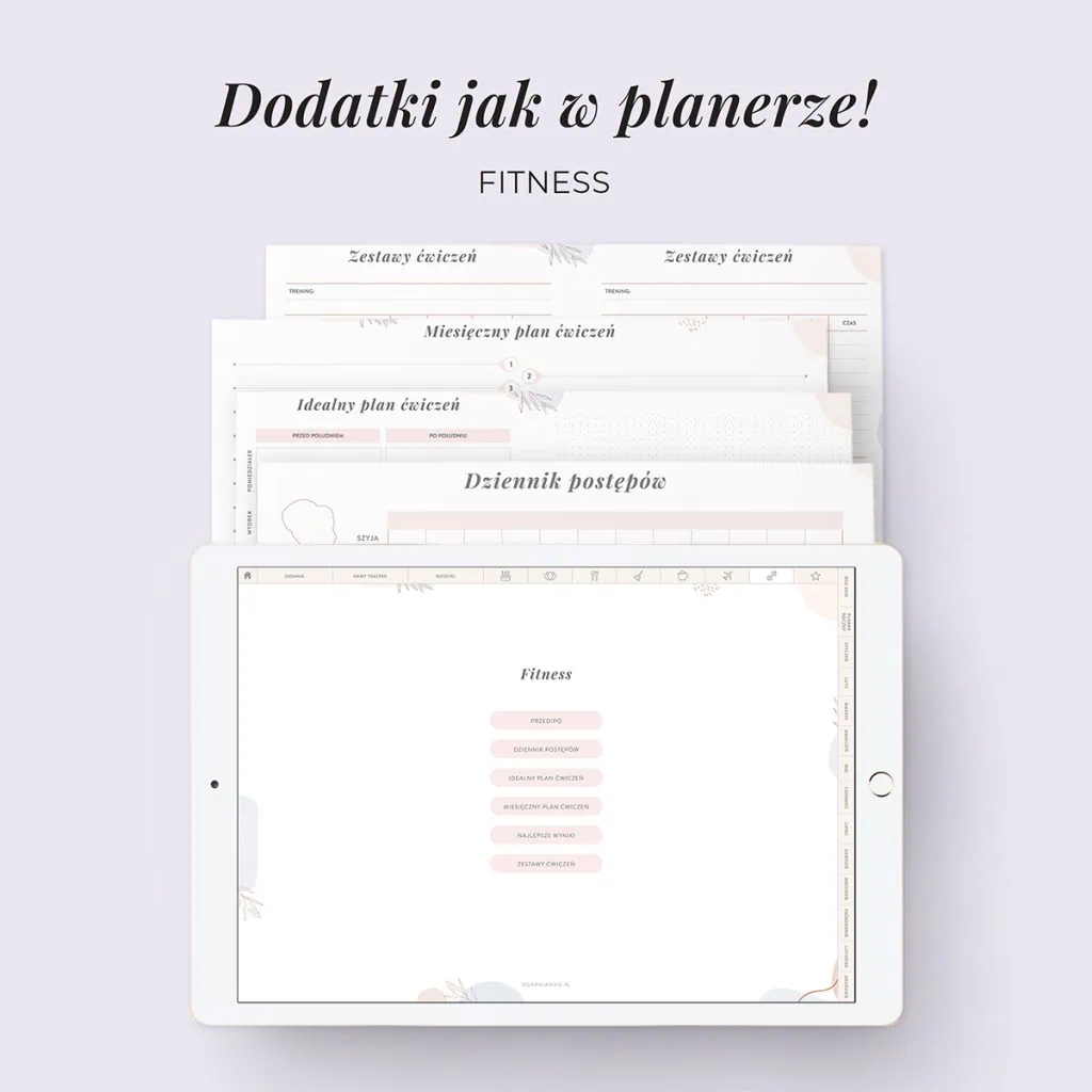 Digital Planer 2026 - zakładka fitness