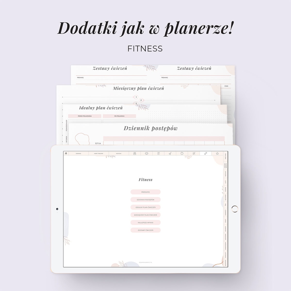 Digital Planer 2026 - zakładka fitness