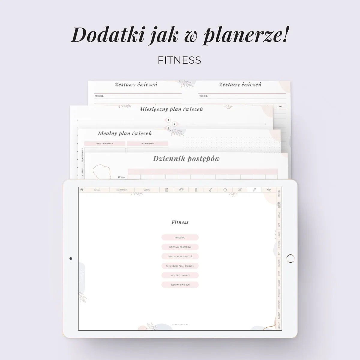 Digital Planer 2026 - zakładka fitness