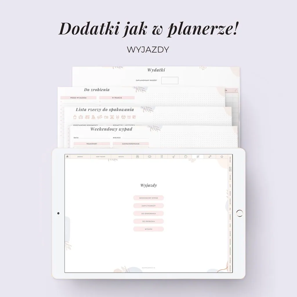 Digital Planer 2026 - zakładka wyjazdy