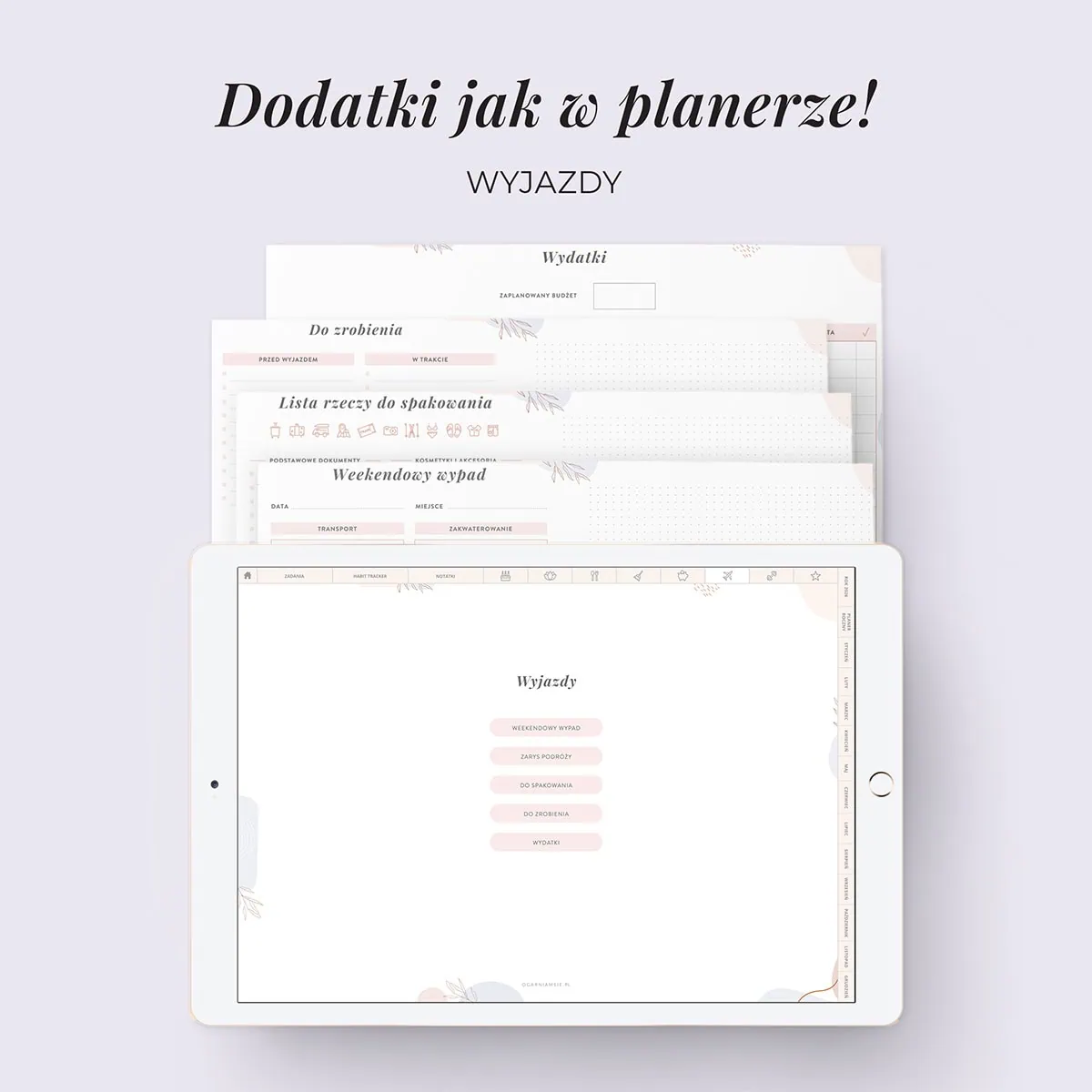 Digital Planer 2026 - zakładka wyjazdy