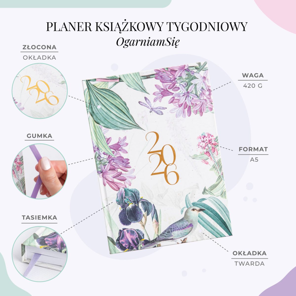 Planer książkowy 2026 - cechy
