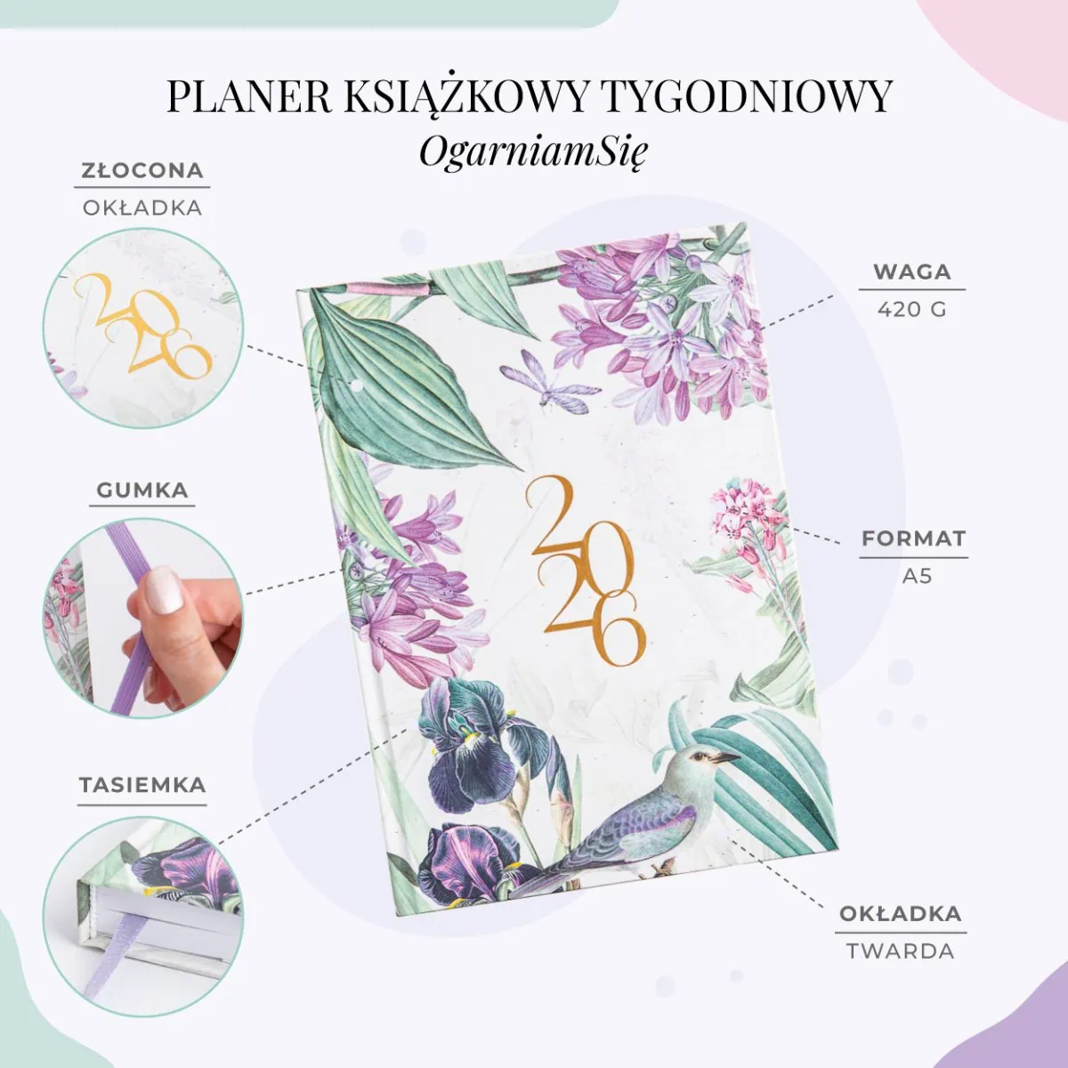Planer książkowy 2026 - cechy