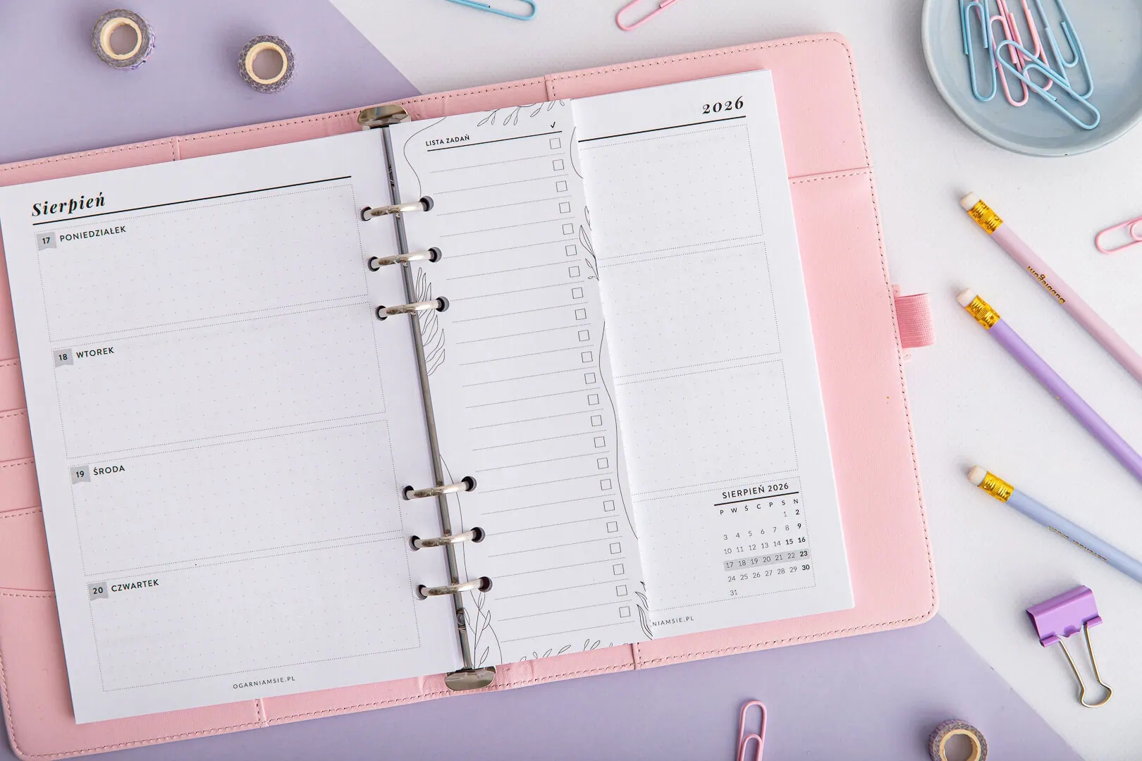 Wkład do organziera - lista zadań