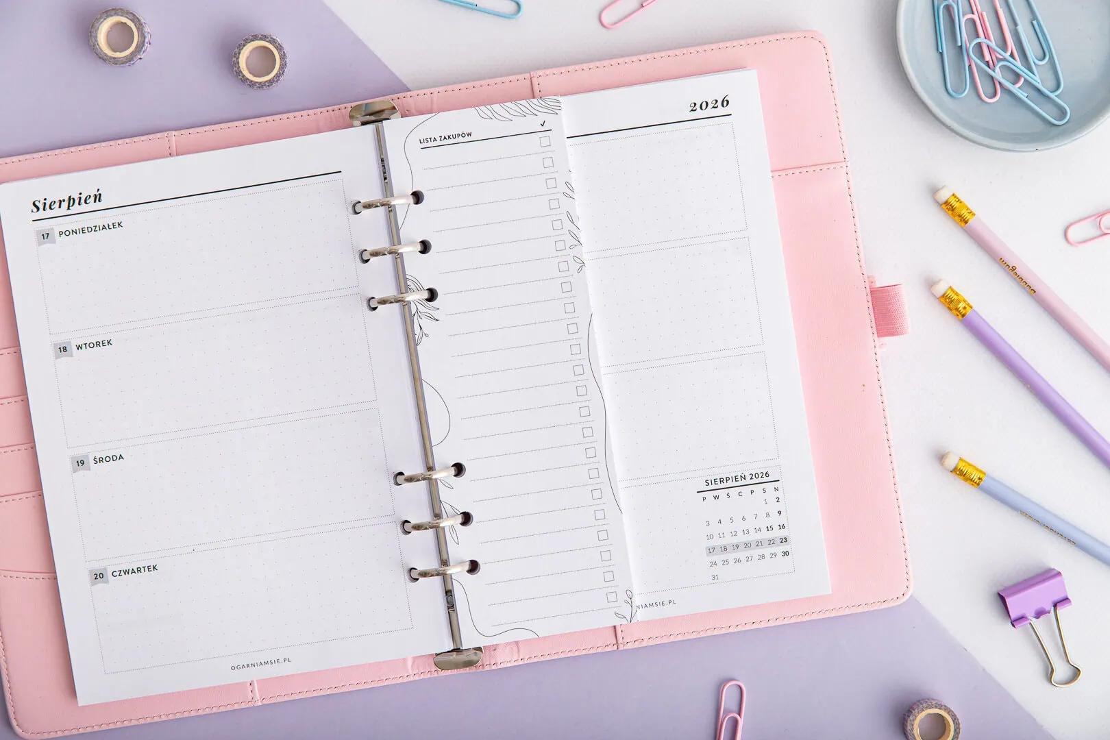 Wkład do organizera - lista zakupów