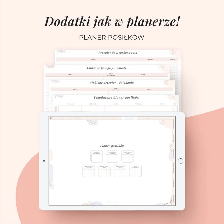 Digital planer ADHD na iPada | Dodatki planer posiłków