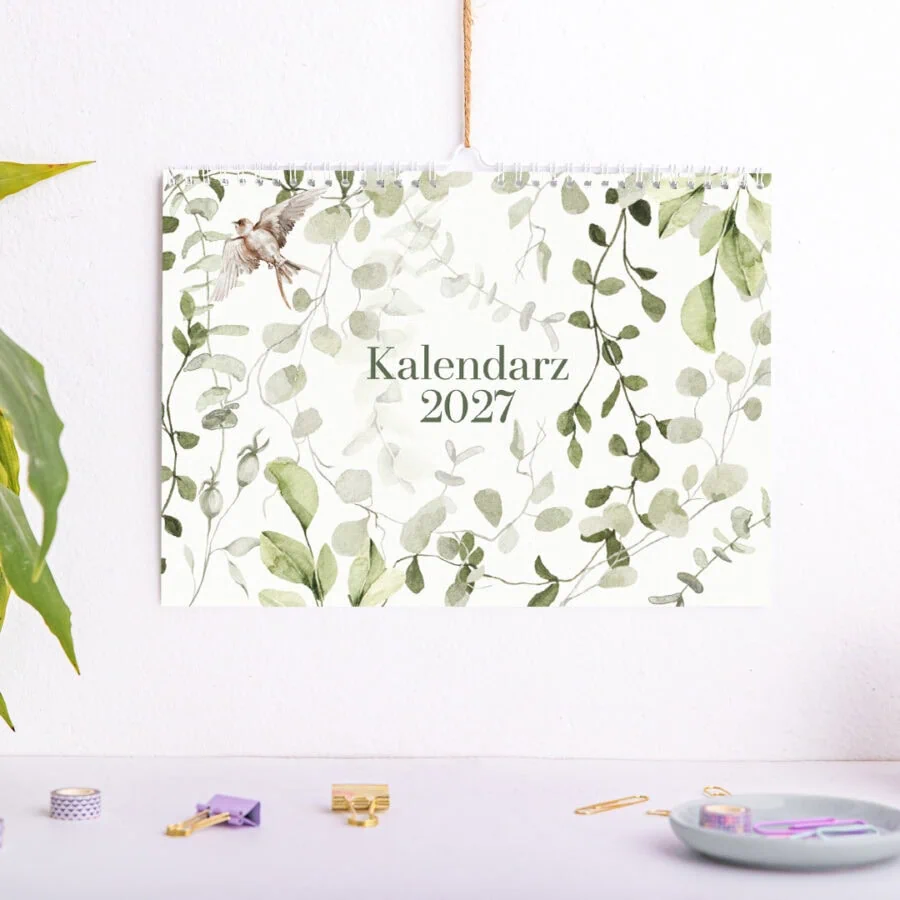 Kalendarz ścienny poziomy 2027 ”Dziki ogród”A4