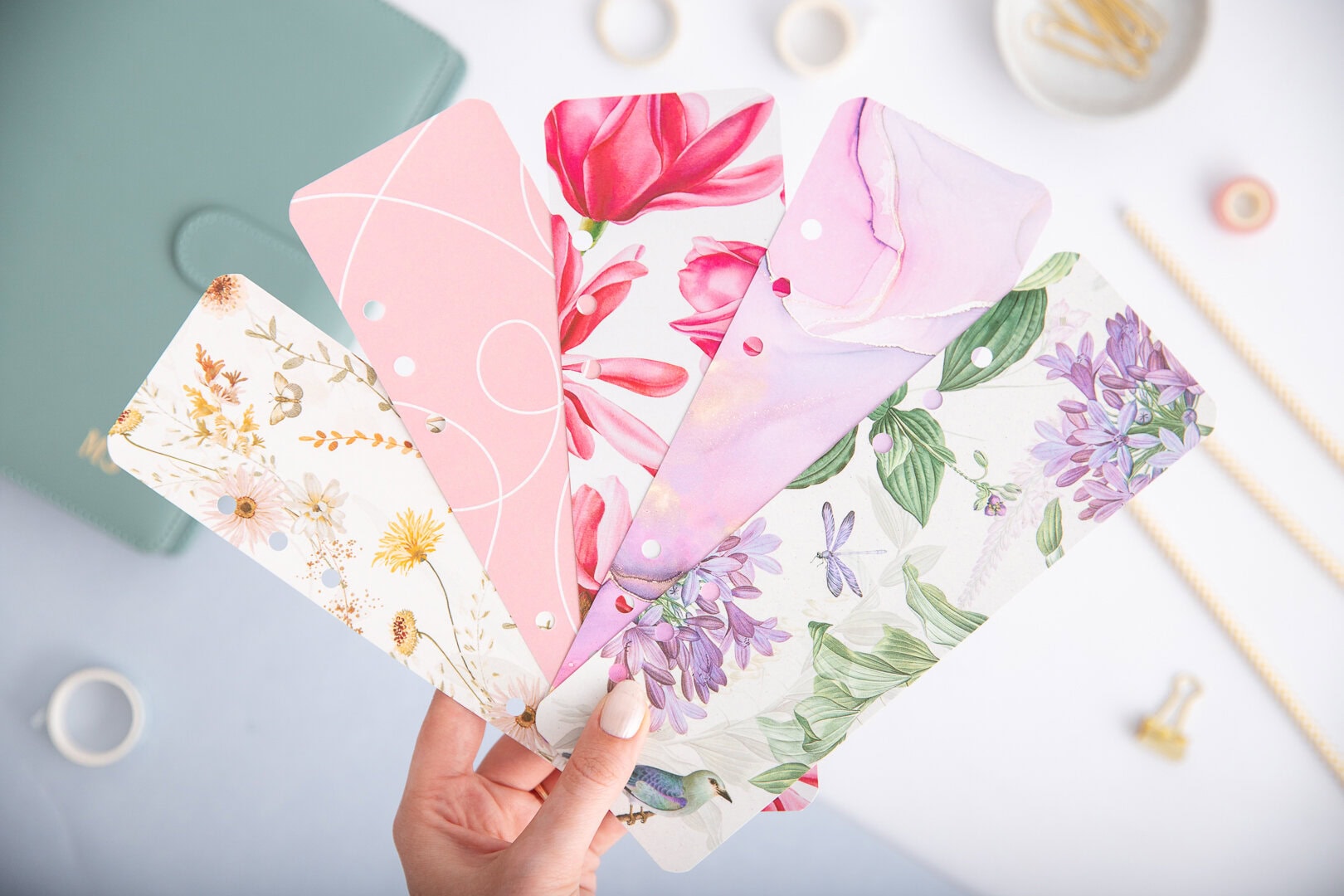 Kolorowe zakładki do organizera A5