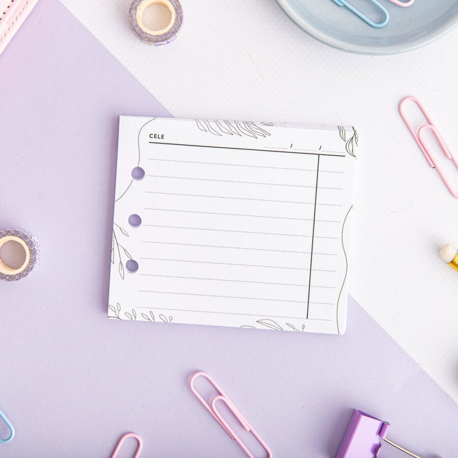 Mini notes do organizera - Cele