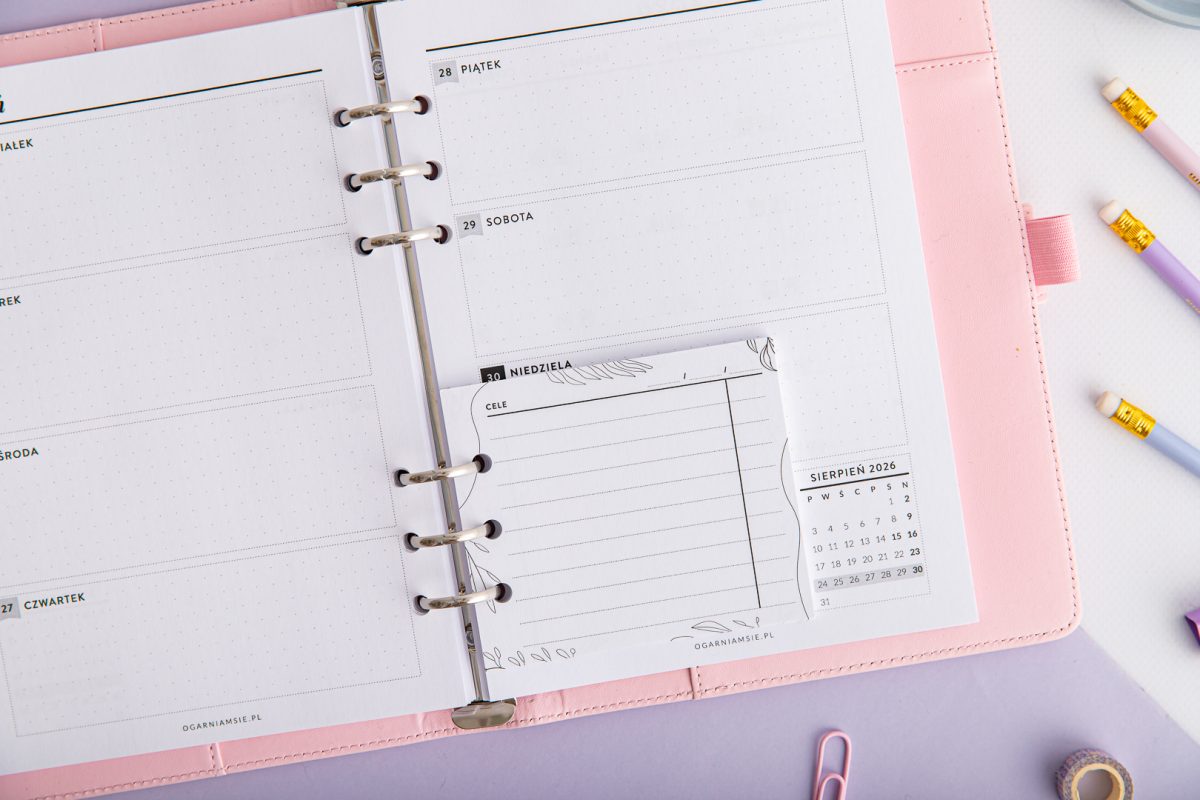Mini notes do organizera na cele