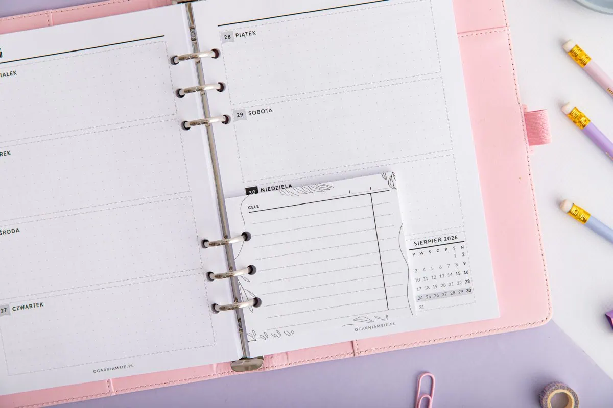 Mini notes do organizera na cele